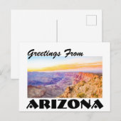 De groeten van Arizona Grand Canyon Sunset Postcar Briefkaart (Voorkant / Achterkant)