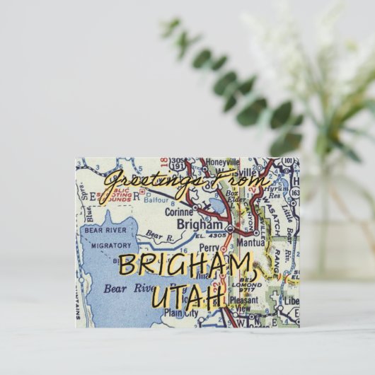 De groeten van Brigham Utah Briefkaart (Staand voorkant)