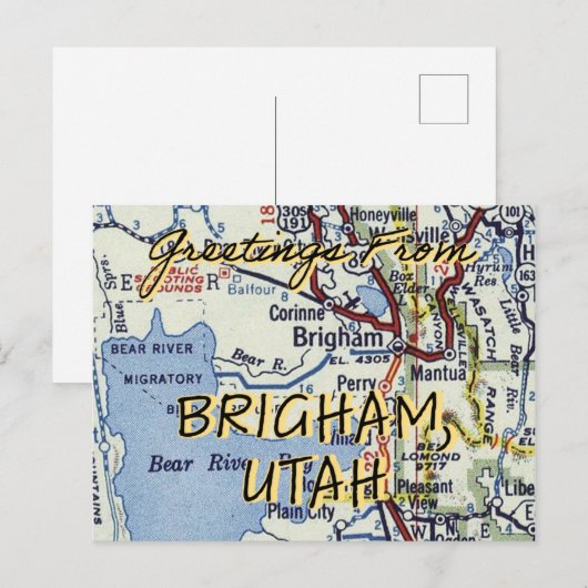 De groeten van Brigham Utah Briefkaart (Voorkant / Achterkant)