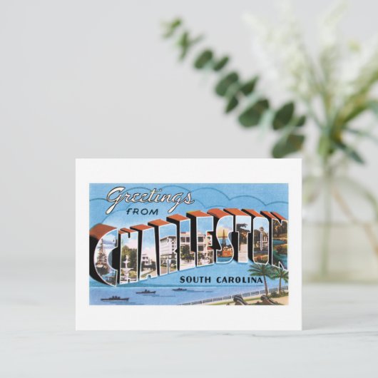 De groeten van Charleston, SC Briefkaart (Staand voorkant)