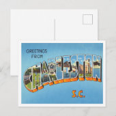 De groeten van Charleston, South Carolina Travel Briefkaart (Voorkant / Achterkant)