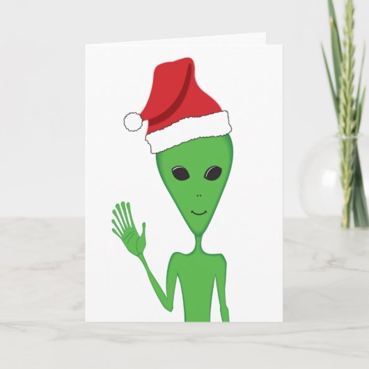 De groeten van Christmas Alien Season Feestdagen Kaart (Voorkant)