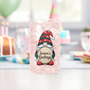 De groeten van Christmas Gnome Season Blikvorm Glas