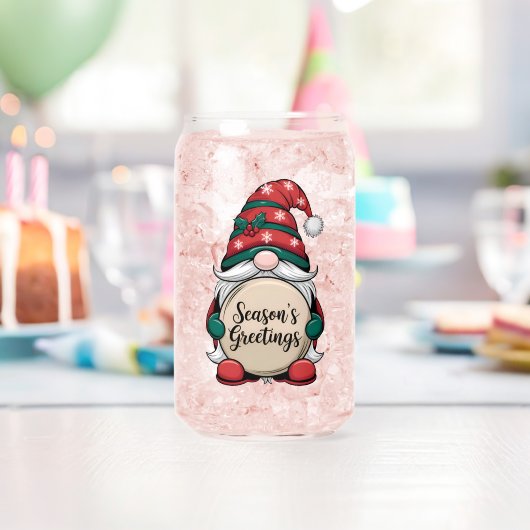 De groeten van Christmas Gnome Season Blikvorm Glas (Insitu (Verjaardag))