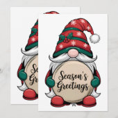 De groeten van Christmas Gnome Season Kaart (Voorkant / Achterkant)