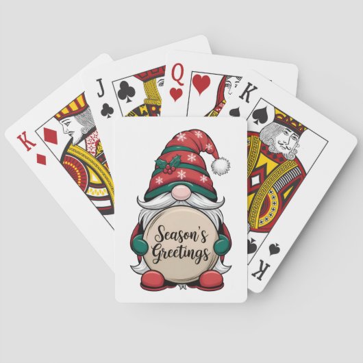De groeten van Christmas Gnome Season Pokerkaarten (Achterkant)