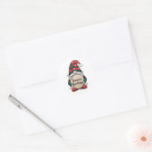 De groeten van Christmas Gnome Season Ronde Sticker (Envelop)