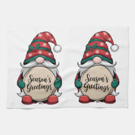 De groeten van Christmas Gnome Season Theedoek