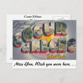 De groeten van Coeur d'Alene, Idaho Briefkaart (Voorkant / Achterkant)