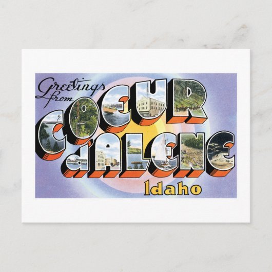 De groeten van Coeur d'Alene, Idaho! Briefkaart (Voorkant)
