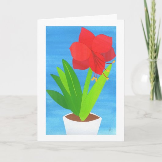 De Groeten van de amaryllis Feestdagen Kaart (Voorkant)