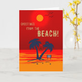 De groeten van de Beach. Kaart (Gele Bloem)