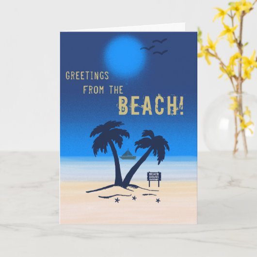 De groeten van de Beach. Kaart (Gele Bloem)