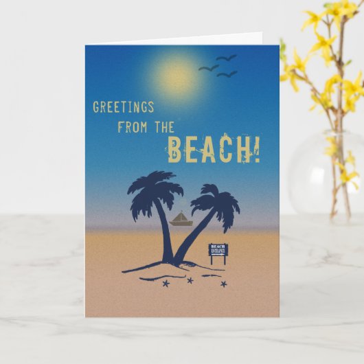 De groeten van de Beach. Kaart (Gele Bloem)