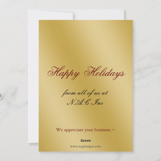 De Groeten van de Bedrijfs van de Vakantie rood en Feestdagenkaart (Achterkant)