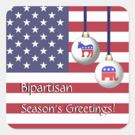 De groeten van de Bipartizaanse Verkiezingsdag Vierkante Sticker