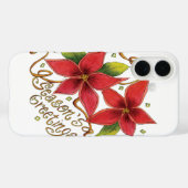 De groeten van de kerstseizoenen met Poinsettias Case-Mate iPhone Case (Achterkant (horizontaal))