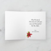 De groeten van de kerstseizoenen met Poinsettias Feestdagen Kaart (Binnen)
