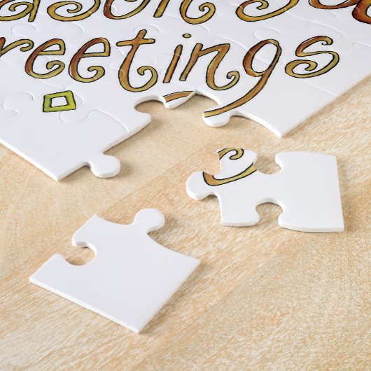 De groeten van de kerstseizoenen met Poinsettias Legpuzzel (Zijkant)