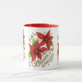 De groeten van de kerstseizoenen met Poinsettias Mok (Midden)