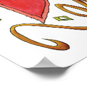 De groeten van de kerstseizoenen met Poinsettias Poster (Hoek)