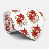 De groeten van de kerstseizoenen met Poinsettias Stropdas (Opgerold)