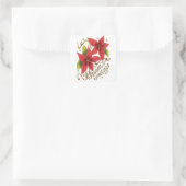 De groeten van de kerstseizoenen met Poinsettias Vierkante Sticker (Tas)
