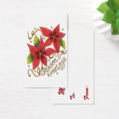 De groeten van de kerstseizoenen met Poinsettias Visitekaartje (Bureau)