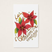 De groeten van de kerstseizoenen met Poinsettias Visitekaartje (Voorkant)