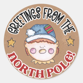 De groeten van de Noordpool kruiper Ronde Sticker