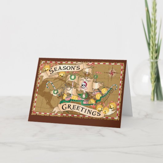 De Groeten van de piraat Feestdagen Kaart (Voorkant)