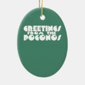 De groeten van de prachtige waterval van Poconos Keramisch Ornament (Achterkant)