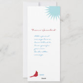 De Groeten van de Seizoenen van Snowbird Feestdagenkaart (Achterkant)