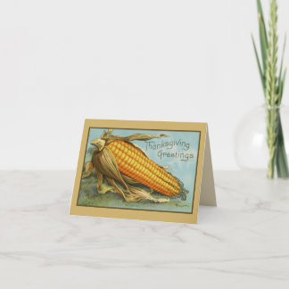 De groeten van de Thanksgiving Corn van de Retro v Feestdagen Kaart