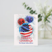 De Groeten van de vakantie aan Militaire Troepen, Feestdagenkaart (Staand voorkant)