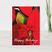De Groeten van de Vakantie van poinsettia Feestdagen Kaart (Voorkant)