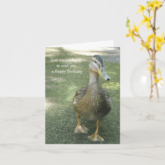 De groeten van Duck Birthday Kaart (Gele Bloem)