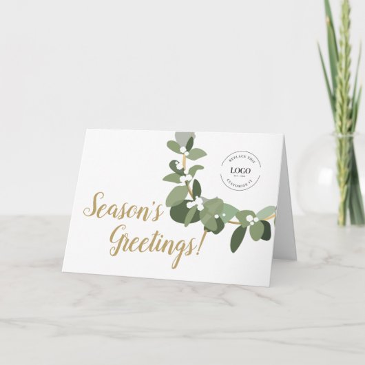De groeten van Elegant Logo Seizoen zijn modern be Feestdagen Kaart (Voorkant)