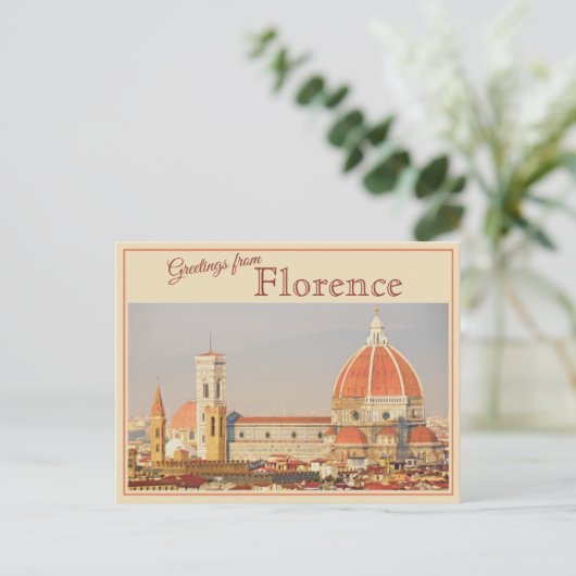 De groeten van Florence, het Italiaanse  Briefkaar Briefkaart (Staand voorkant)