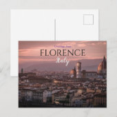 De groeten van Florence Italië Briefkaart Firenze (Voorkant / Achterkant)