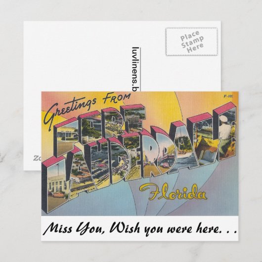 De groeten van Ft. Lauderdale, florida Briefkaart (Voorkant / Achterkant)