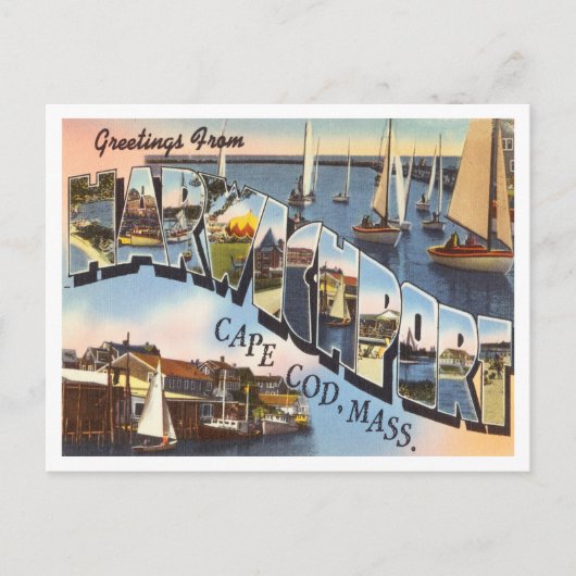 De groeten van Harwichport, Kaap Cod, Massachusett Briefkaart (Voorkant)