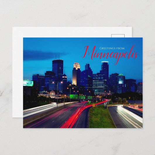 De groeten van het Briefkaart Minnesota van Minnea (Voorkant / Achterkant)