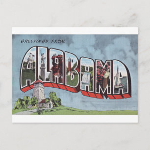 De groeten van het  briefkaart van Alabama thema