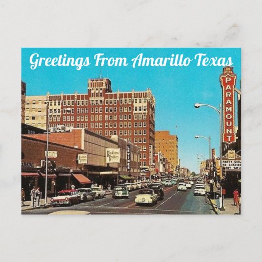 De groeten van het  Briefkaart van Amarillo Texas (Voorkant)
