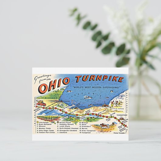De groeten van het briefkaart van Ohio Turnpike (Staand voorkant)