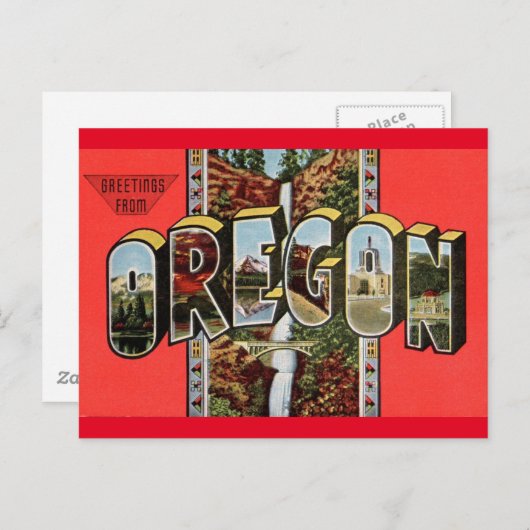 De groeten van het Briefkaart van Oregon (Voorkant / Achterkant)