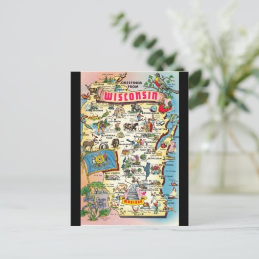 De groeten van het Briefkaart van Wisconsin (Staand voorkant)