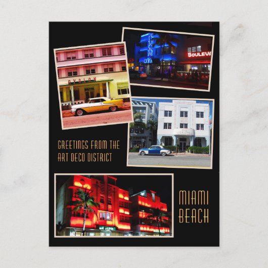 De groeten van het district Miami Beach Art Deco Briefkaart (Voorkant)