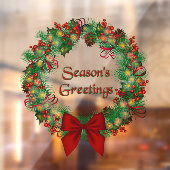 De groeten van het kerstfeest van het hoogseizoen raamsticker (Vel 2)